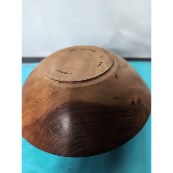 VTG Cherry Hummingbird And Flower Potpourri Bowl Hand Crafted Oct 2001 Signed - Picture 3 of 4